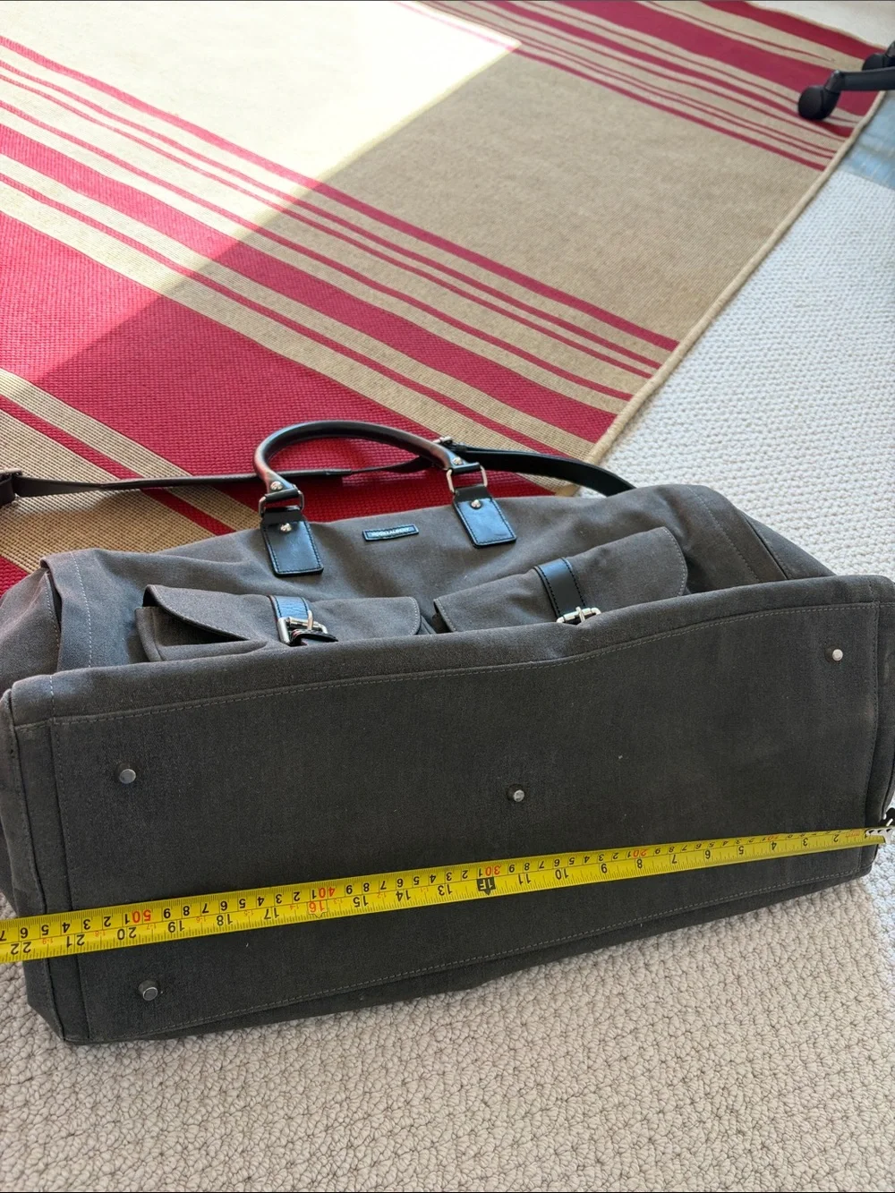 Hook & Albert grey waxed canvas weekender garment